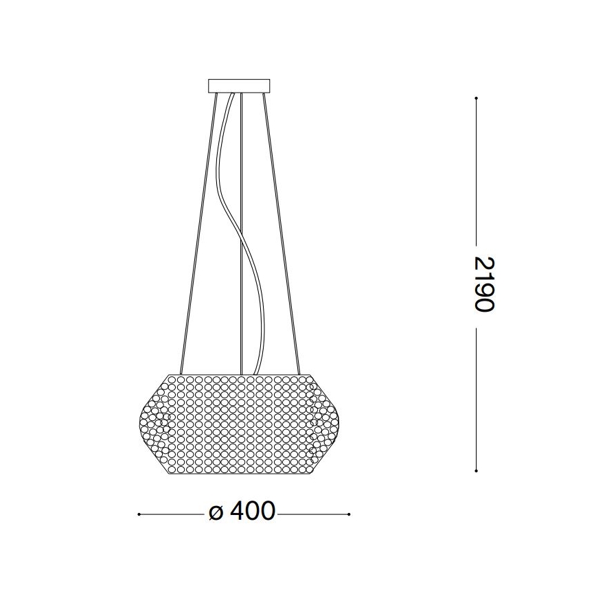 Ideal Lux - Kristalni lestenec na vrvici PASHA 6xE14/40W/230V pr. 40 cm sijajni krom