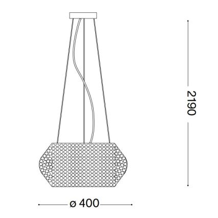 Ideal Lux - Kristalni lestenec na vrvici PASHA 6xE14/40W/230V pr. 40 cm zlata