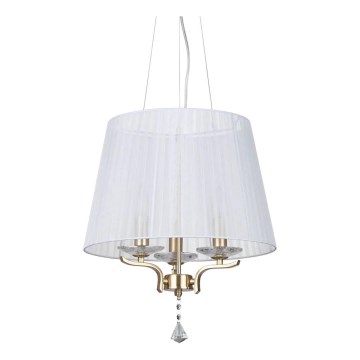 Ideal Lux - Kristalni lestenec na vrvici PEGASO 3xE14/28W/230V pr. 40 cm zlata