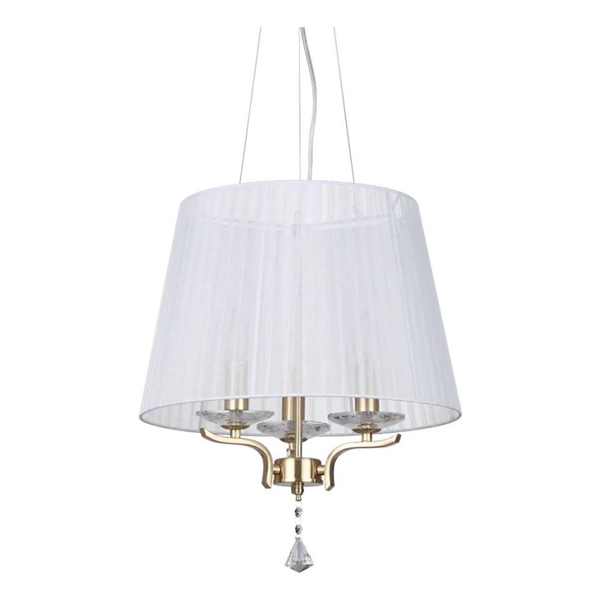 Ideal Lux - Kristalni lestenec na vrvici PEGASO 3xE14/28W/230V pr. 40 cm zlata