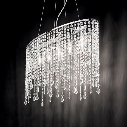 Ideal Lux - Kristalni lestenec na vrvici RAIN 5xE14/40W/230V prozorna