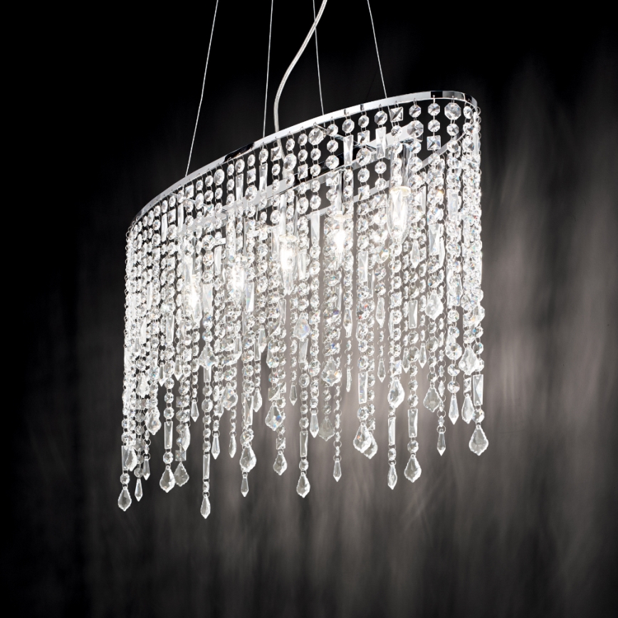 Ideal Lux - Kristalni lestenec na vrvici RAIN 5xE14/40W/230V prozorna