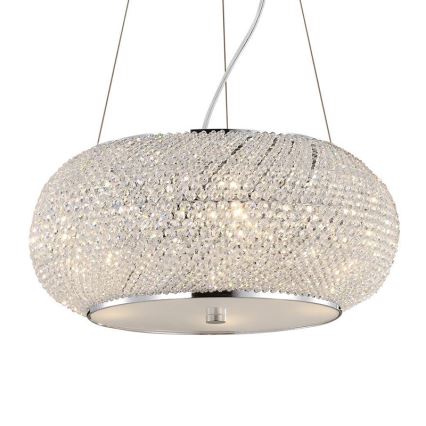 Ideal Lux - Kristalni lestenec PASHA 10xE14/40W/230V pr. 55 cm sijajni krom