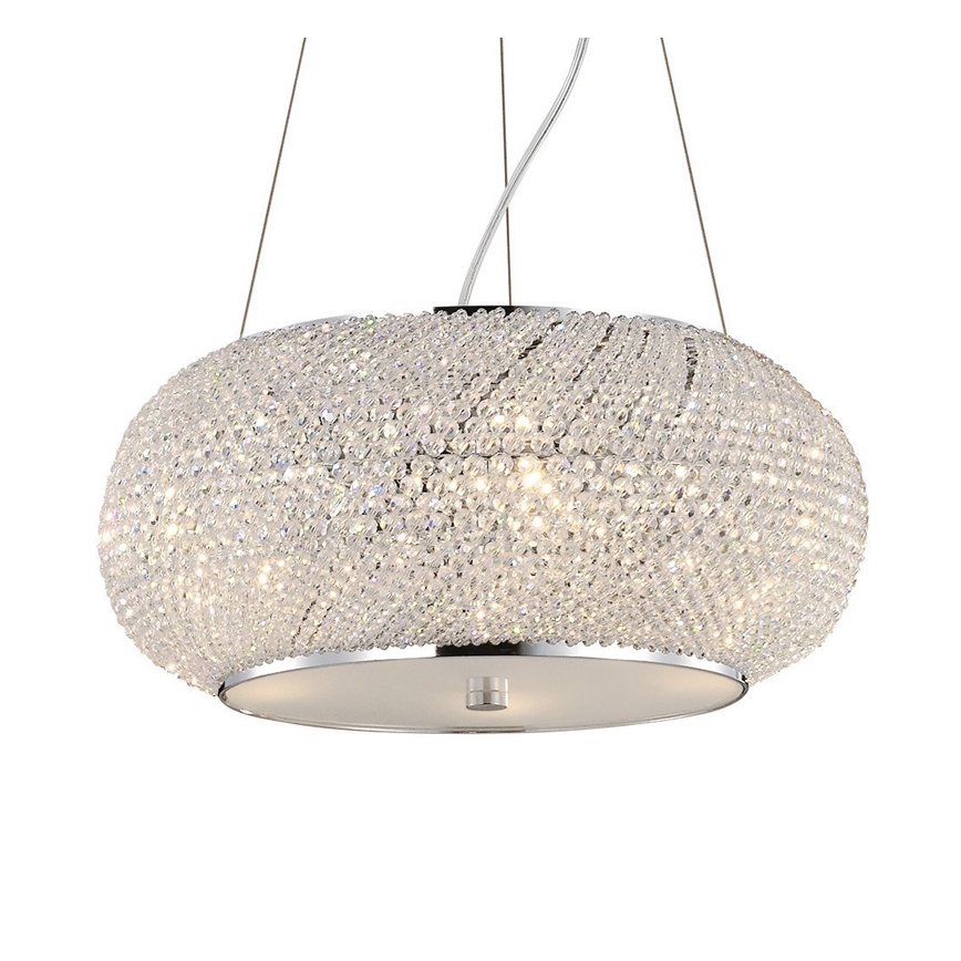 Ideal Lux - Kristalni lestenec PASHA 10xE14/40W/230V pr. 55 cm sijajni krom