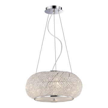 Ideal Lux - Kristalni lestenec PASHA 10xE14/40W/230V pr. 55 cm sijajni krom