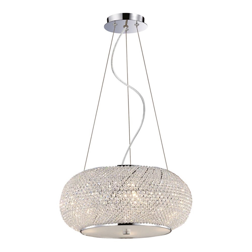 Ideal Lux - Kristalni lestenec PASHA 10xE14/40W/230V pr. 55 cm sijajni krom