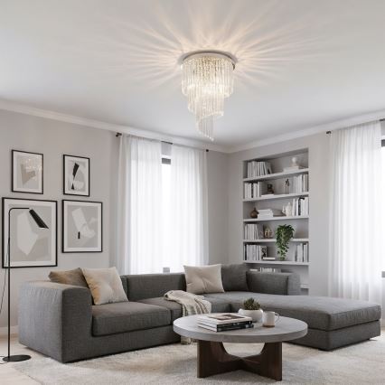 Ideal Lux - Kristalni nadgradni lestenec CARLTON 12xE14/40W/230V pr. 50 cm sijajni krom