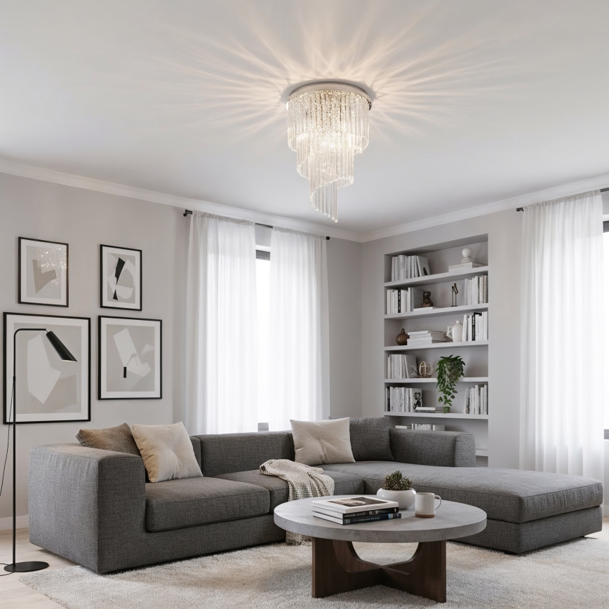 Ideal Lux - Kristalni nadgradni lestenec CARLTON 12xE14/40W/230V pr. 50 cm sijajni krom