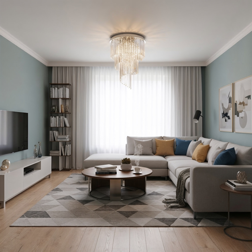 Ideal Lux - Kristalni nadgradni lestenec CARLTON 12xE14/40W/230V pr. 50 cm sijajni krom