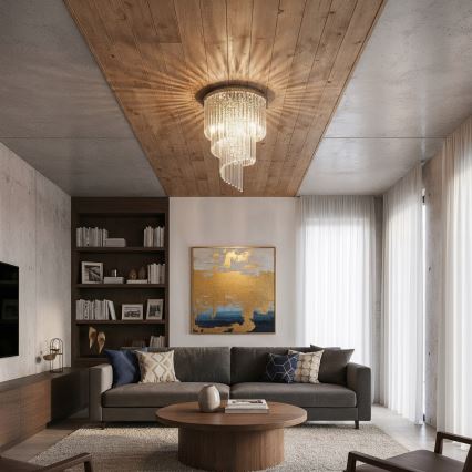 Ideal Lux - Kristalni nadgradni lestenec CARLTON 12xE14/40W/230V pr. 50 cm sijajni krom