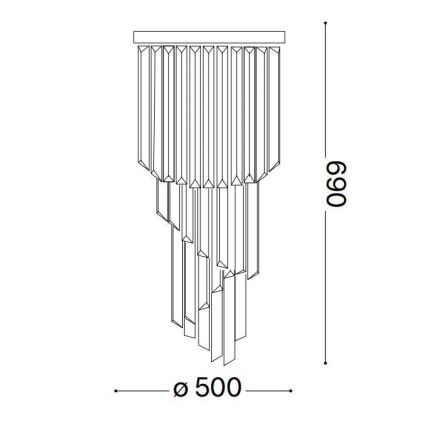 Ideal Lux - Kristalni nadgradni lestenec CARLTON 12xE14/40W/230V pr. 50 cm sijajni krom