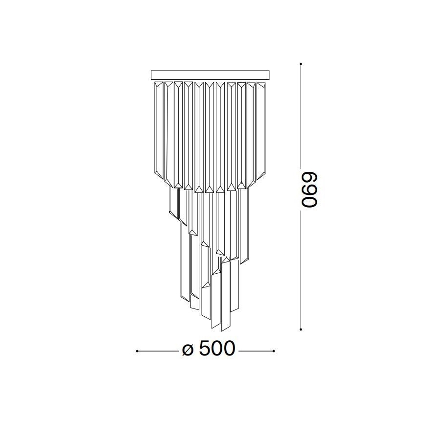 Ideal Lux - Kristalni nadgradni lestenec CARLTON 12xE14/40W/230V pr. 50 cm sijajni krom