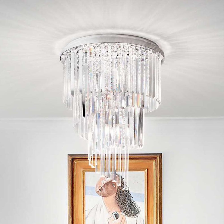 Ideal Lux - Kristalni nadgradni lestenec CARLTON 12xE14/40W/230V pr. 50 cm sijajni krom