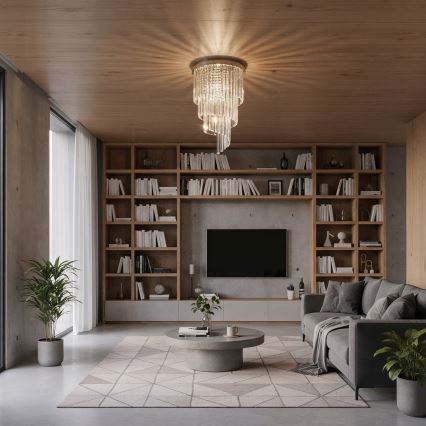 Ideal Lux - Kristalni nadgradni lestenec CARLTON 8xE14/40W/230V pr. 40 cm sijajni krom