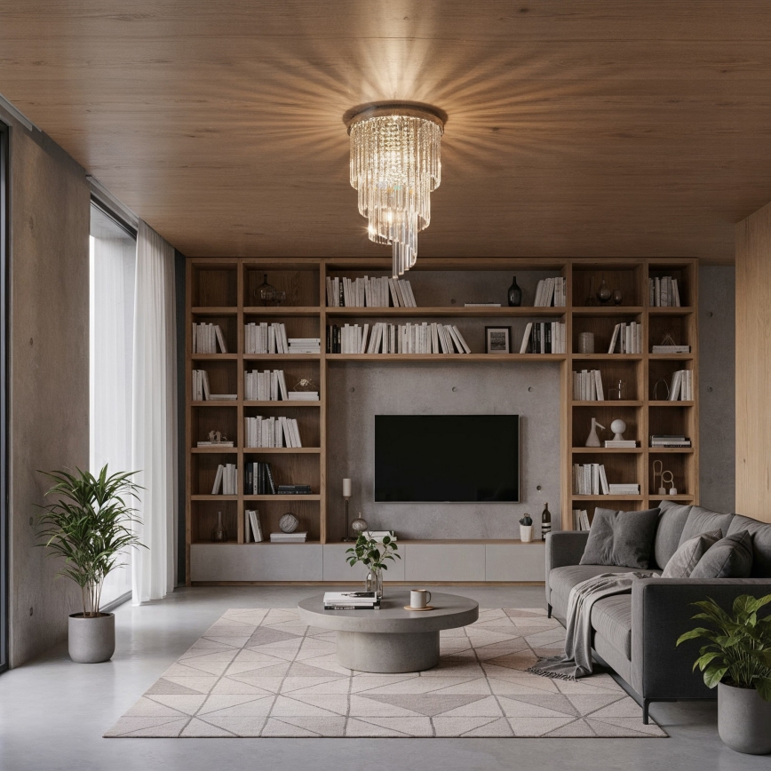 Ideal Lux - Kristalni nadgradni lestenec CARLTON 8xE14/40W/230V pr. 40 cm sijajni krom