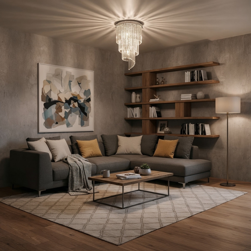 Ideal Lux - Kristalni nadgradni lestenec CARLTON 8xE14/40W/230V pr. 40 cm sijajni krom