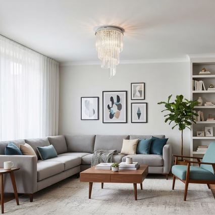 Ideal Lux - Kristalni nadgradni lestenec CARLTON 8xE14/40W/230V pr. 40 cm sijajni krom