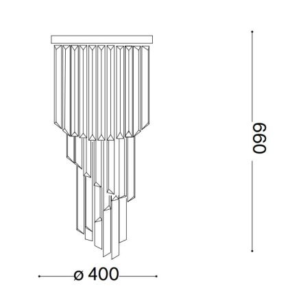 Ideal Lux - Kristalni nadgradni lestenec CARLTON 8xE14/40W/230V pr. 40 cm sijajni krom