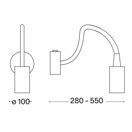 Ideal Lux - LED Fleksibilna mala svetilka FOCUS LED/4W/230V CRI 90 črna
