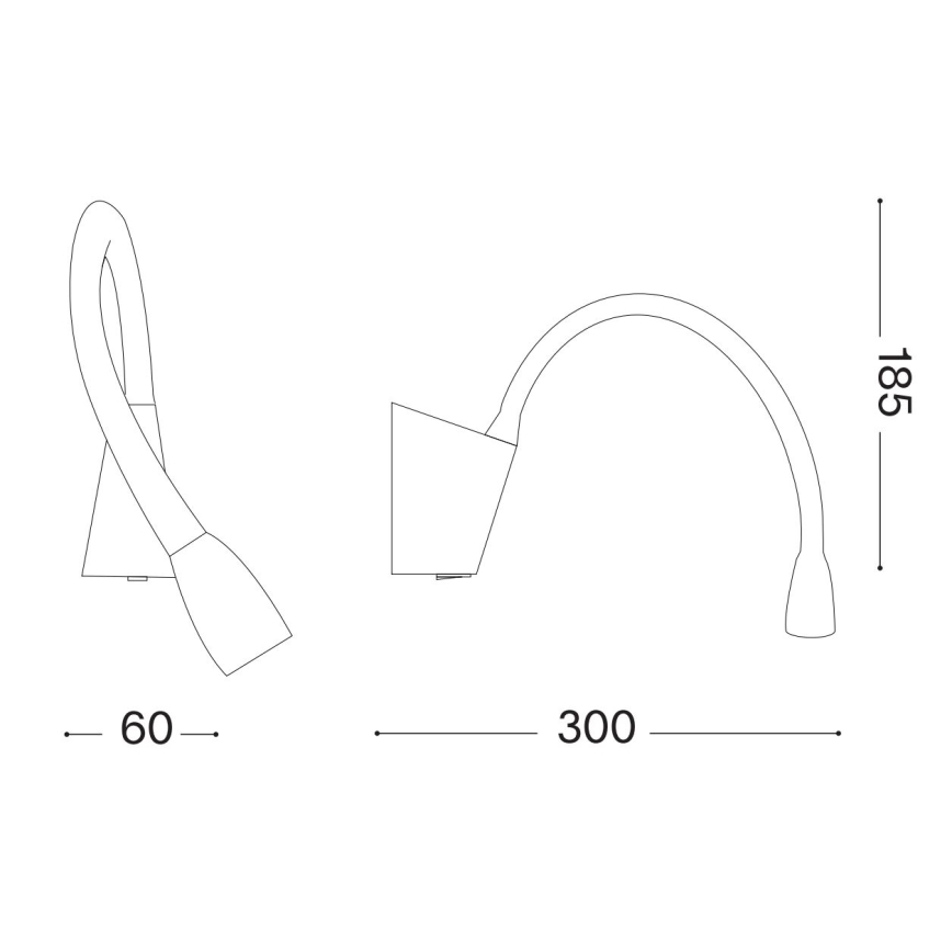 Ideal Lux - LED Fleksibilna mala svetilka GOOSE LED/3W/230V CRI 90 bela