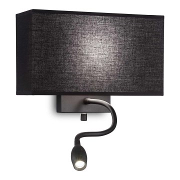 Ideal Lux - LED Fleksibilna stenska svetilka HOTEL 1xE27/60W/230V + LED/1,5W/230V