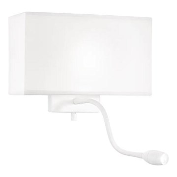 Ideal Lux - LED Fleksibilna stenska svetilka HOTEL 1xE27/60W/230V + LED/1,5W bela