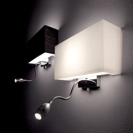 Ideal Lux - LED Fleksibilna stenska svetilka HOTEL 1xE27/60W + LED/1,5W/230V