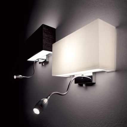 Ideal Lux - LED Fleksibilna stenska svetilka HOTEL 1xE27/60W + LED/1,5W/230V