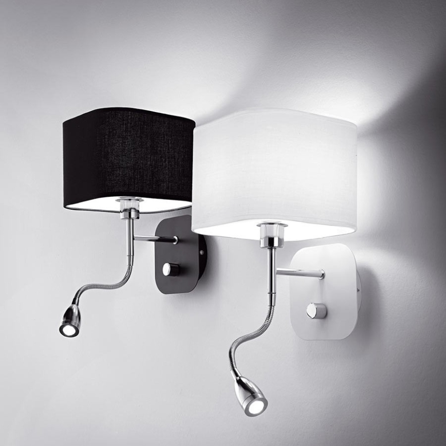 Ideal Lux - LED Fleksibilna stenska svetilka 1xE14/40W/230V + LED/1W/230V črna