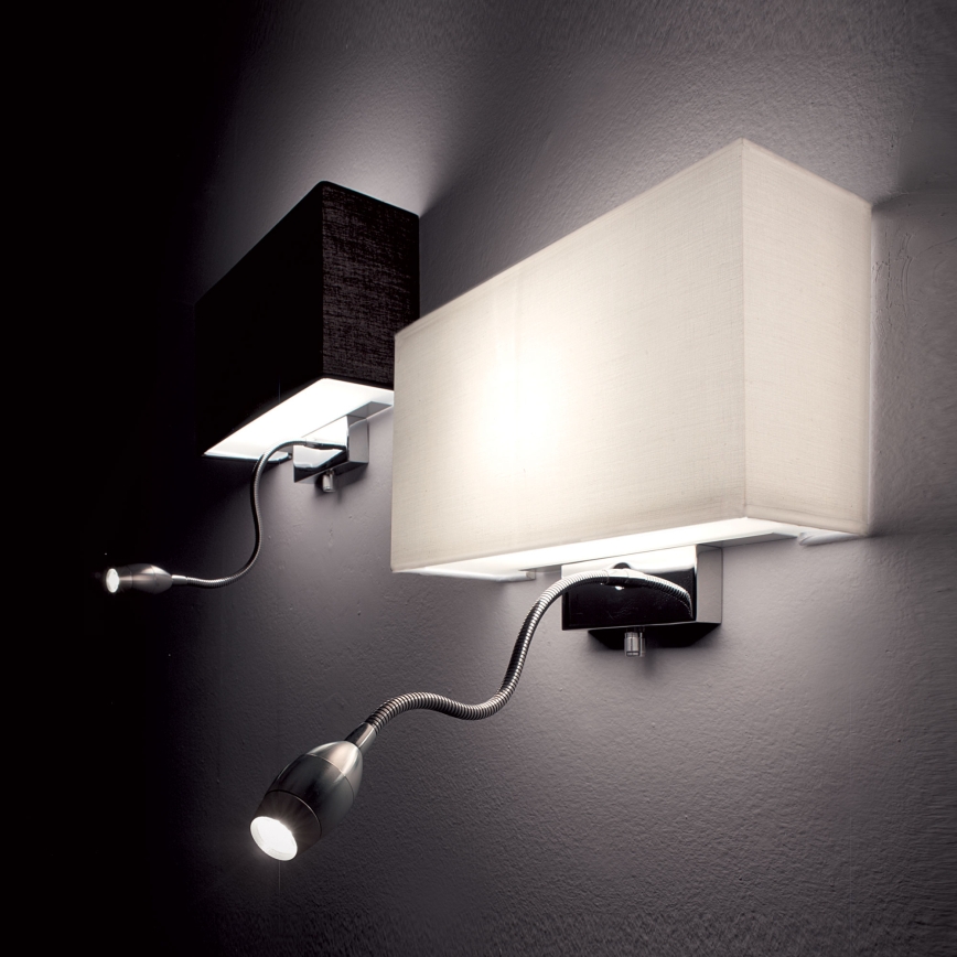 Ideal Lux - LED Fleksibilna stenska svetilka HOTEL 1xE27/60W/230V + LED/1,5W/230V