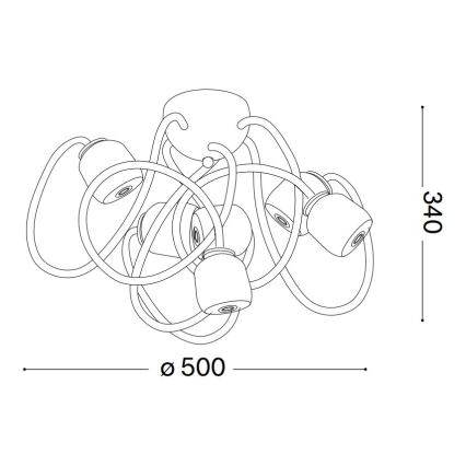 Ideal Lux - LED Fleksibilni nadgradni lestenec OCTOPUS 6xG9/3W/230V barven