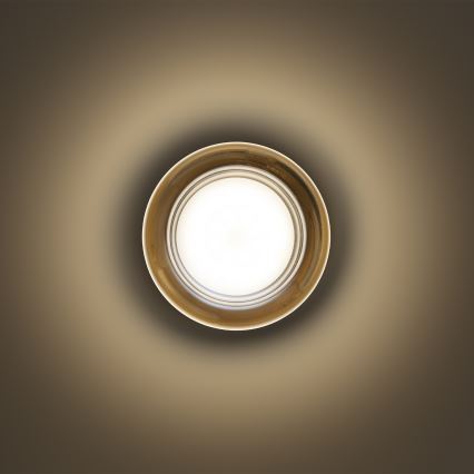 Ideal Lux - LED stropna svetilka za kopalnico LOLLY 1xGX53/9W/230V premer 10,5 cm IP44 zlata/dimljeno bež