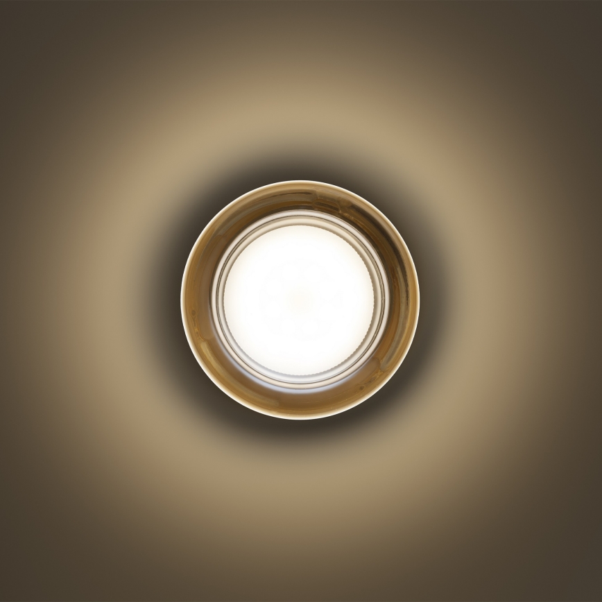 Ideal Lux - LED stropna svetilka za kopalnico LOLLY 1xGX53/9W/230V premer 10,5 cm IP44 zlata/dimljeno bež