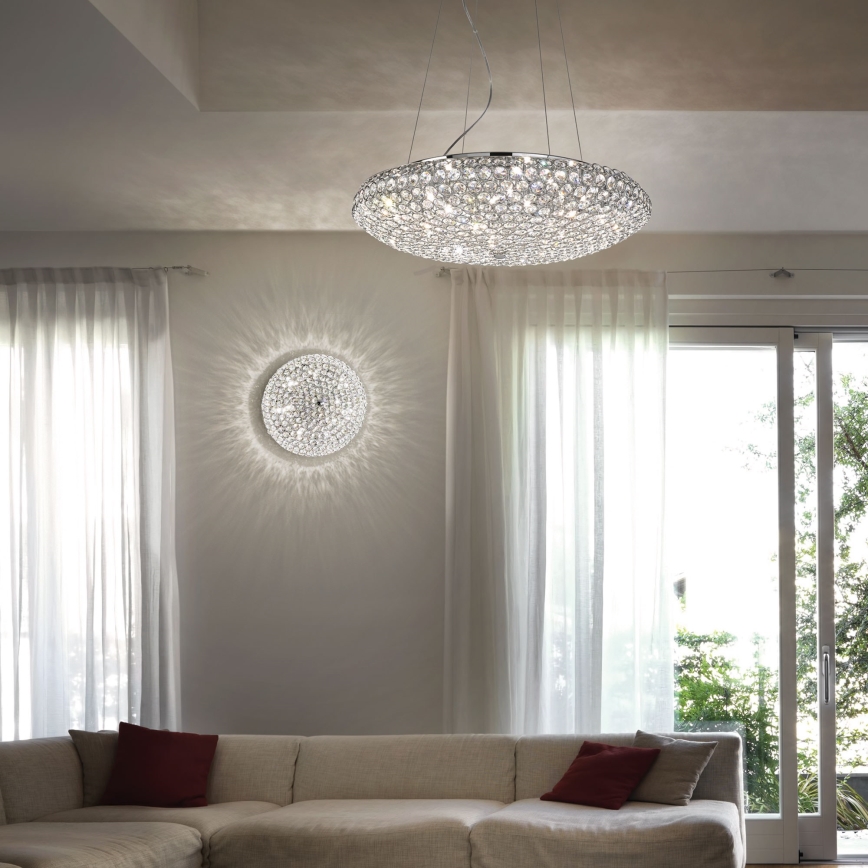 Ideal Lux - LED Kristalna stropna svetilka KING 3xG9/3W/230V pr. 25,5 cm sijajni krom