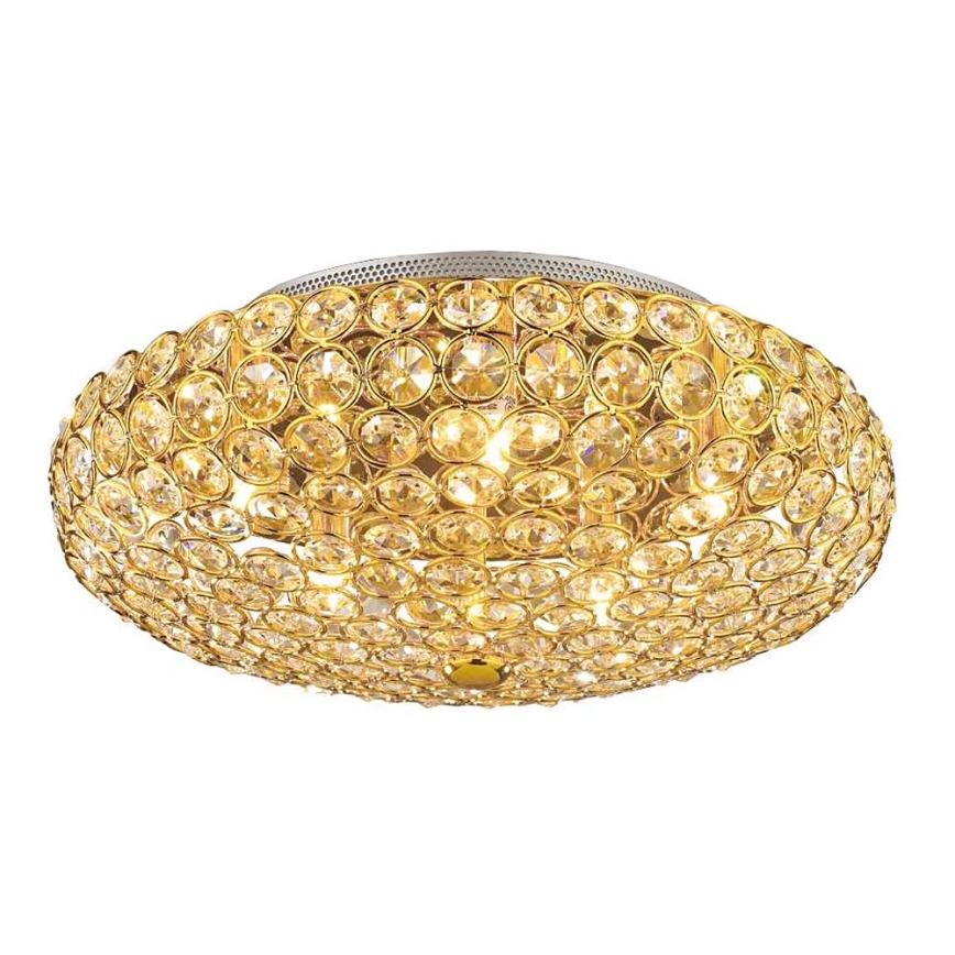 Ideal Lux - LED Kristalna stropna svetilka KING 5xG9/3W/230V pr. 38 cm zlata