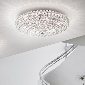Ideal Lux - LED Kristalna stropna svetilka KING 9xG9/3W/230V pr. 53,5 cm sijajni krom