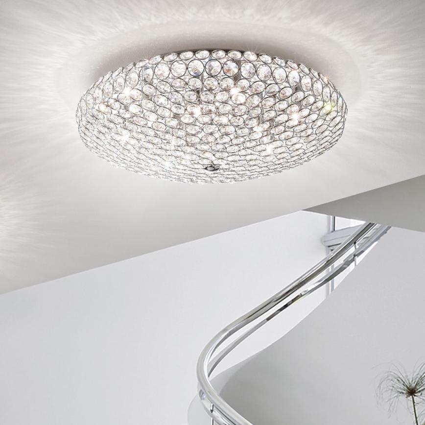 Ideal Lux - LED Kristalna stropna svetilka KING 9xG9/3W/230V pr. 53,5 cm sijajni krom