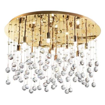 Ideal Lux - LED Kristalna stropna svetilka MOONLIGHT 15xG9/3W/230V pr. 80 cm zlata