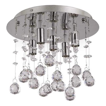 Ideal Lux - LED Kristalna stropna svetilka MOONLIGHT 5xG9/3W/230V pr. 26 cm sijajni krom