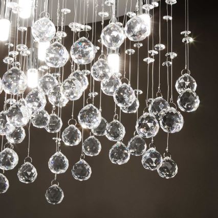 Ideal Lux - LED Kristalna stropna svetilka MOONLIGHT 5xG9/3W/230V pr. 26 cm sijajni krom