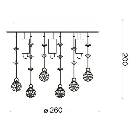 Ideal Lux - LED Kristalna stropna svetilka MOONLIGHT 5xG9/3W/230V pr. 26 cm zlata