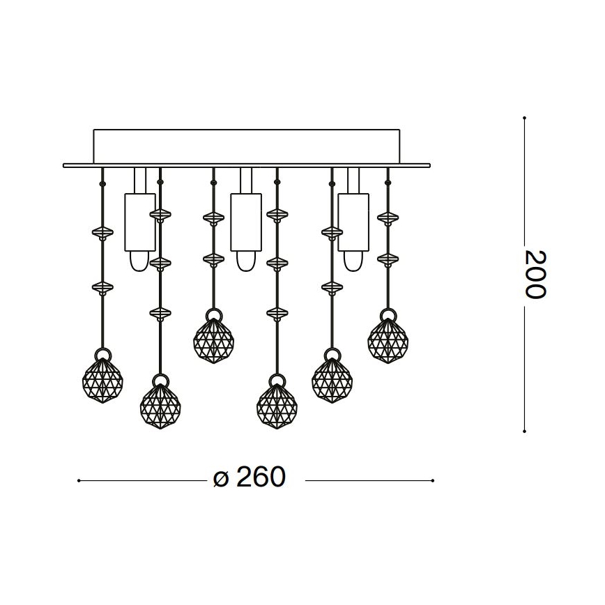 Ideal Lux - LED Kristalna stropna svetilka MOONLIGHT 5xG9/3W/230V pr. 26 cm zlata
