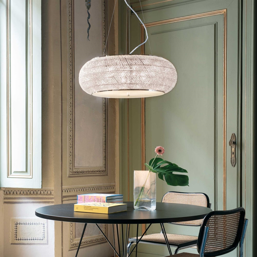 Ideal Lux - LED kristalni lestenec na jekleni vrvici PASHA 14xE14/40W/230V premer 65 cm sijajni krom