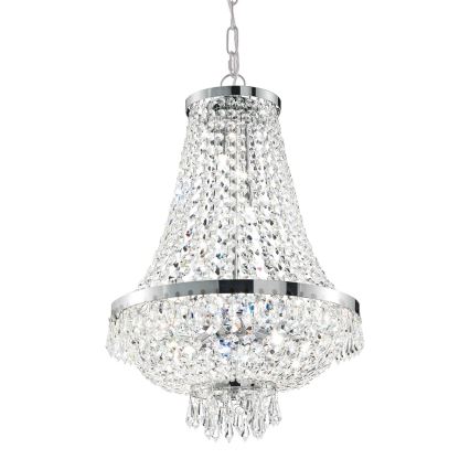 Ideal Lux - LED Kristalni lestenec na verigi CAESAR 12xG9/3W/230V pr. 55 cm sijajni krom