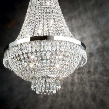 Ideal Lux - LED Kristalni lestenec na verigi CAESAR 12xG9/3W/230V pr. 55 cm sijajni krom