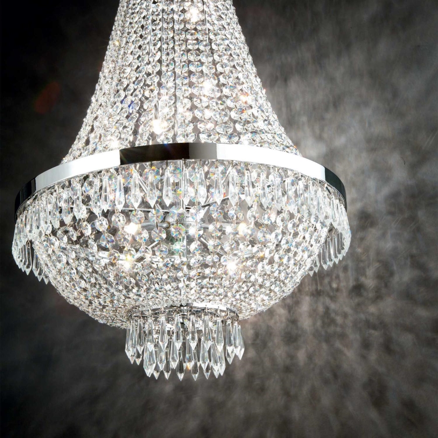 Ideal Lux - LED Kristalni lestenec na verigi CAESAR 12xG9/3W/230V pr. 55 cm sijajni krom