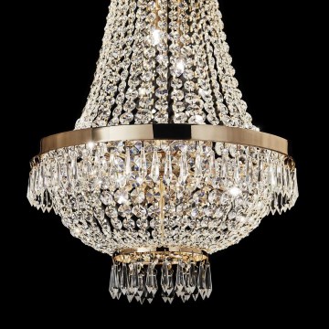 Ideal Lux - LED Kristalni lestenec na verigi CAESAR 12xG9/3W/230V pr. 55 cm zlata