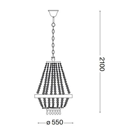 Ideal Lux - LED Kristalni lestenec na verigi CAESAR 12xG9/3W/230V pr. 55 cm zlata
