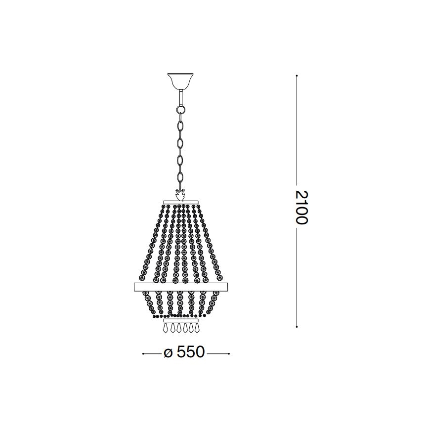 Ideal Lux - LED Kristalni lestenec na verigi CAESAR 12xG9/3W/230V pr. 55 cm zlata