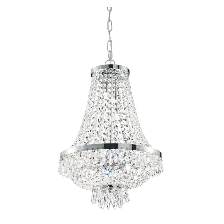 Ideal Lux - LED Kristalni lestenec na verigi CAESAR 6xG9/3W/230V pr. 38 cm sijajni krom